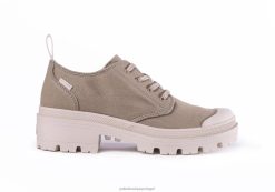 mulheres Palladium cinza claro pallabase twill lo sapato 24PRD276
