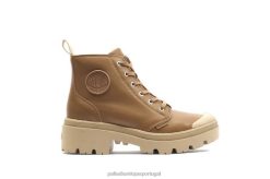 mulheres Palladium querido marrom couro palabase botas 24PRD231