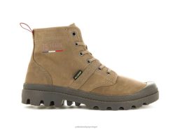unissex Palladium osso marrom couro pallabrousse 75º botas 24PRD26