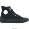 unissex Palladium preto palla ace lona mid sapato 24PRD150